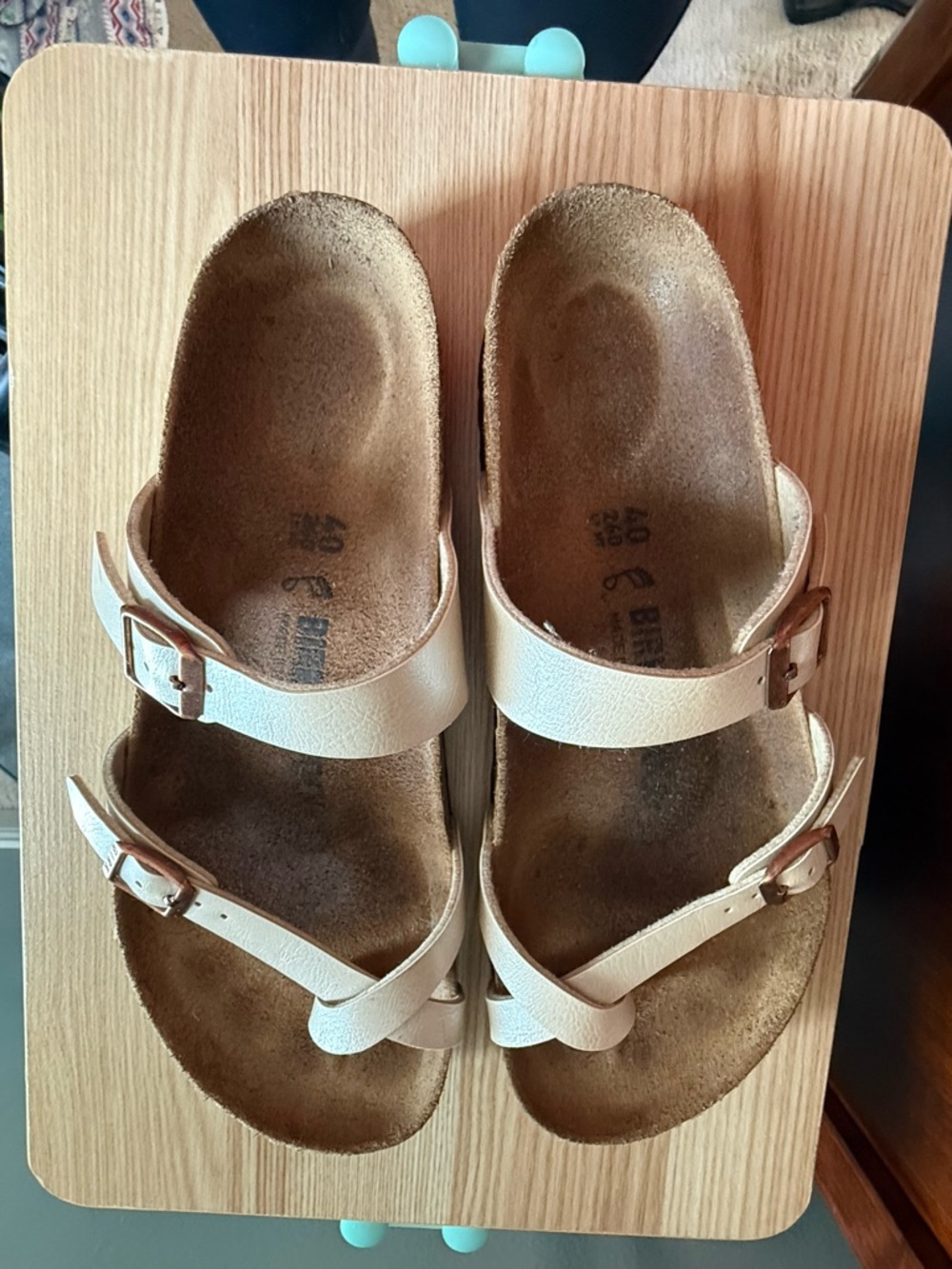 Birkenstock Neutral Tan Suede Footbed Sandals